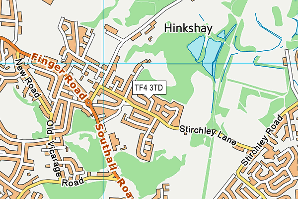 TF4 3TD map - OS VectorMap District (Ordnance Survey)