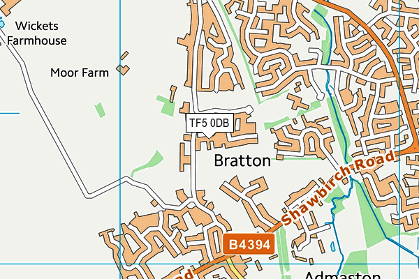 TF5 0DB map - OS VectorMap District (Ordnance Survey)
