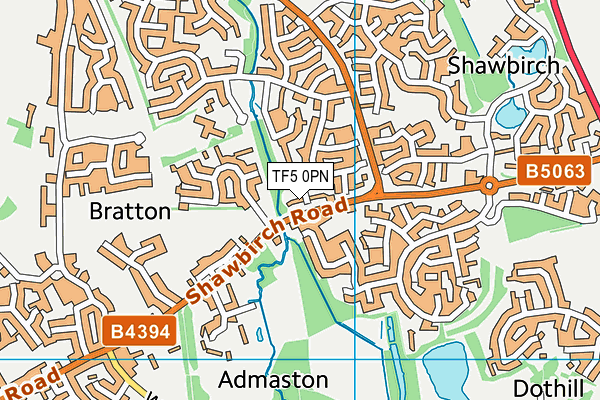 TF5 0PN map - OS VectorMap District (Ordnance Survey)