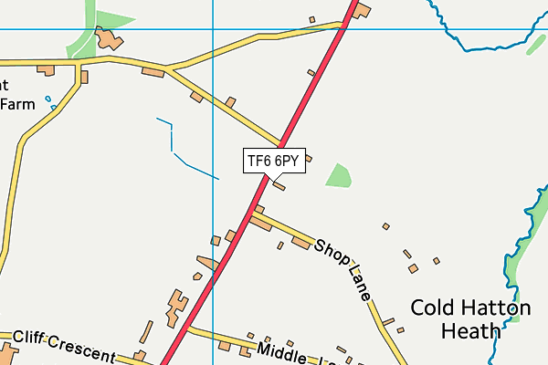 TF6 6PY map - OS VectorMap District (Ordnance Survey)