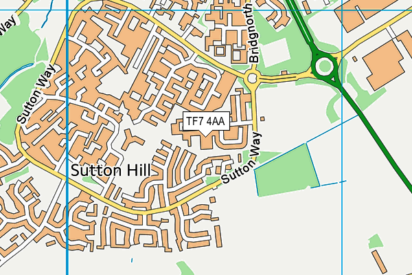 TF7 4AA map - OS VectorMap District (Ordnance Survey)