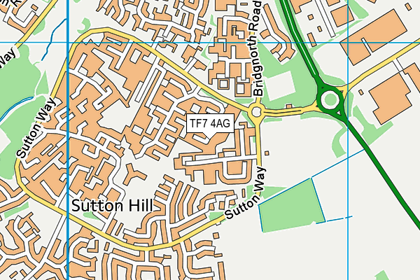 TF7 4AG map - OS VectorMap District (Ordnance Survey)