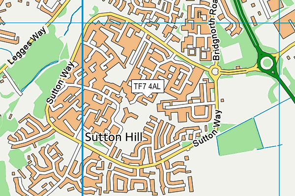 TF7 4AL map - OS VectorMap District (Ordnance Survey)