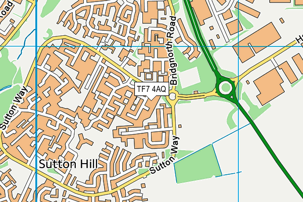 TF7 4AQ map - OS VectorMap District (Ordnance Survey)