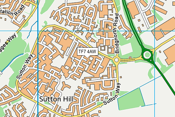 TF7 4AW map - OS VectorMap District (Ordnance Survey)