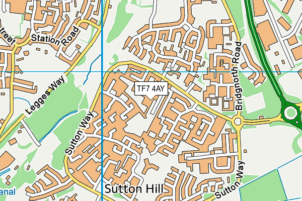 TF7 4AY map - OS VectorMap District (Ordnance Survey)