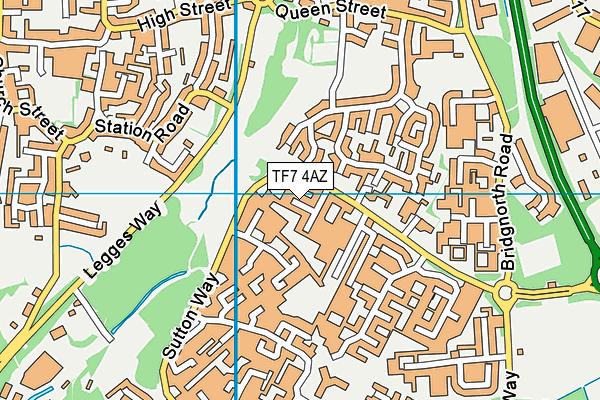 TF7 4AZ map - OS VectorMap District (Ordnance Survey)