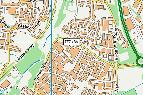TF7 4BA map - OS VectorMap District (Ordnance Survey)