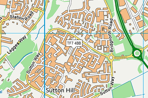 TF7 4BB map - OS VectorMap District (Ordnance Survey)