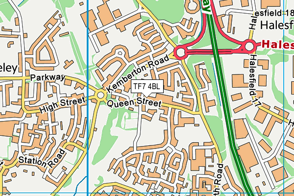 TF7 4BL map - OS VectorMap District (Ordnance Survey)