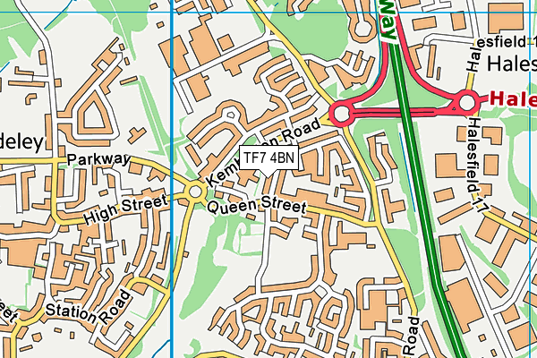 TF7 4BN map - OS VectorMap District (Ordnance Survey)