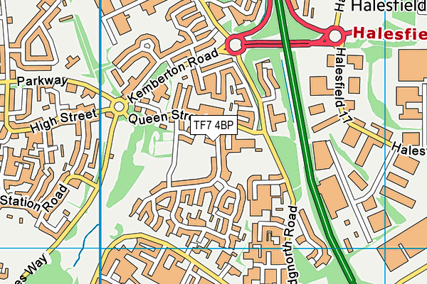 TF7 4BP map - OS VectorMap District (Ordnance Survey)