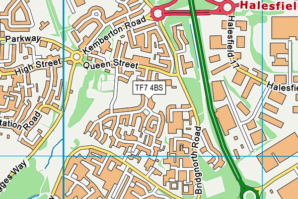 TF7 4BS map - OS VectorMap District (Ordnance Survey)