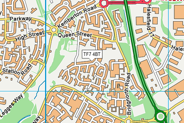 TF7 4BT map - OS VectorMap District (Ordnance Survey)