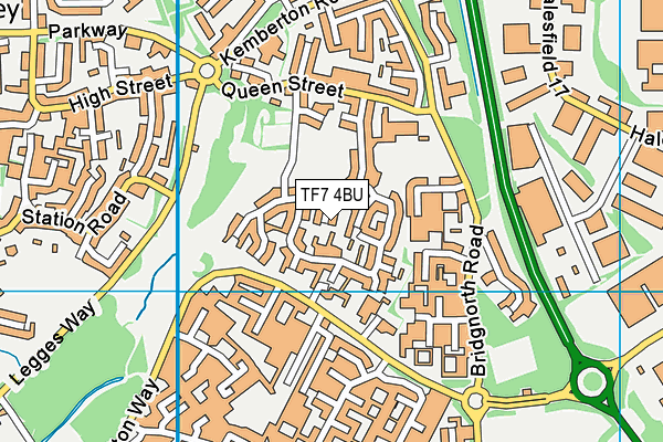 TF7 4BU map - OS VectorMap District (Ordnance Survey)