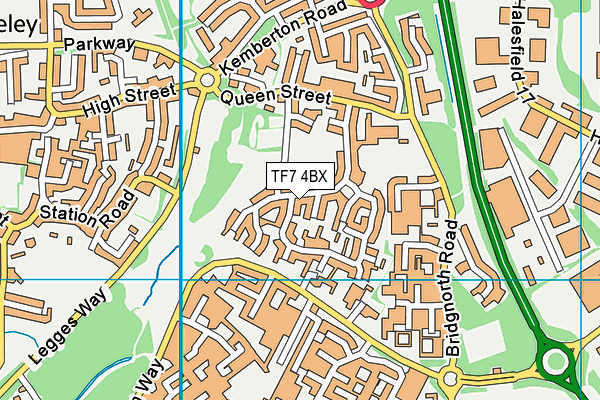 TF7 4BX map - OS VectorMap District (Ordnance Survey)