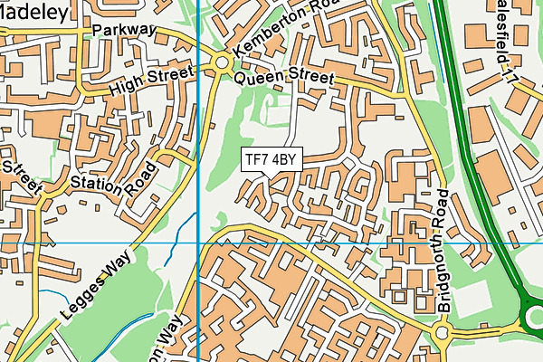 TF7 4BY map - OS VectorMap District (Ordnance Survey)