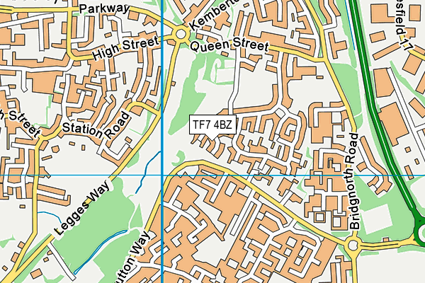 TF7 4BZ map - OS VectorMap District (Ordnance Survey)