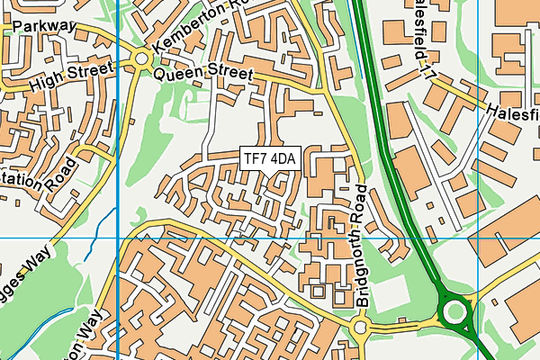 TF7 4DA map - OS VectorMap District (Ordnance Survey)