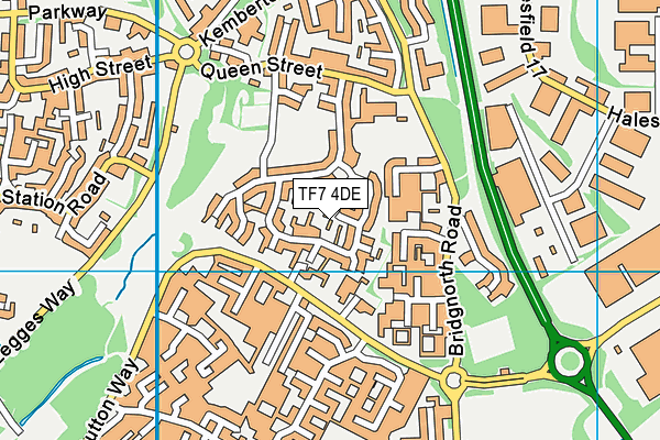 TF7 4DE map - OS VectorMap District (Ordnance Survey)