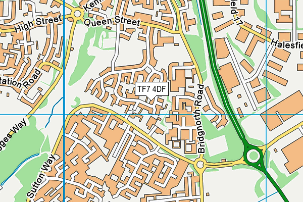 TF7 4DF map - OS VectorMap District (Ordnance Survey)