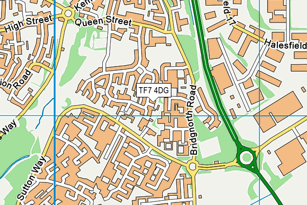 TF7 4DG map - OS VectorMap District (Ordnance Survey)