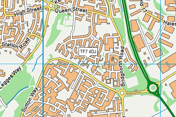 TF7 4DJ map - OS VectorMap District (Ordnance Survey)