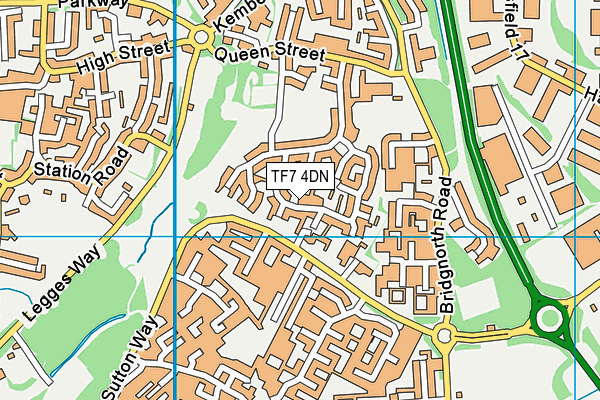 TF7 4DN map - OS VectorMap District (Ordnance Survey)