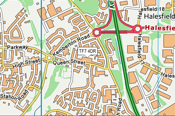 TF7 4DR map - OS VectorMap District (Ordnance Survey)