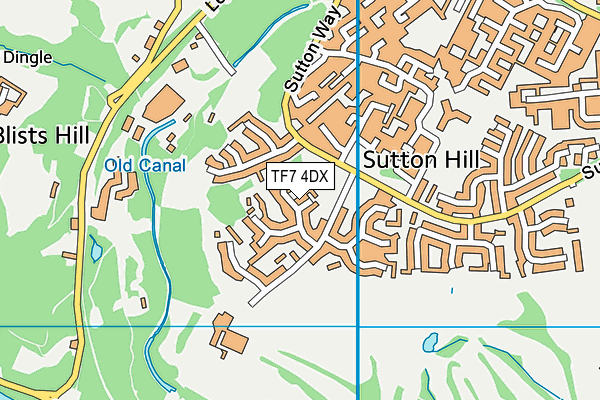 TF7 4DX map - OS VectorMap District (Ordnance Survey)