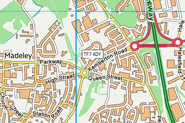 TF7 4DY map - OS VectorMap District (Ordnance Survey)