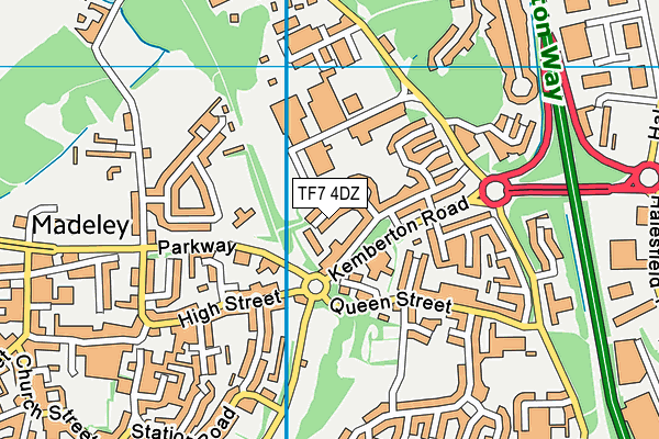 TF7 4DZ map - OS VectorMap District (Ordnance Survey)