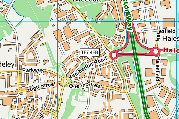 TF7 4EB map - OS VectorMap District (Ordnance Survey)