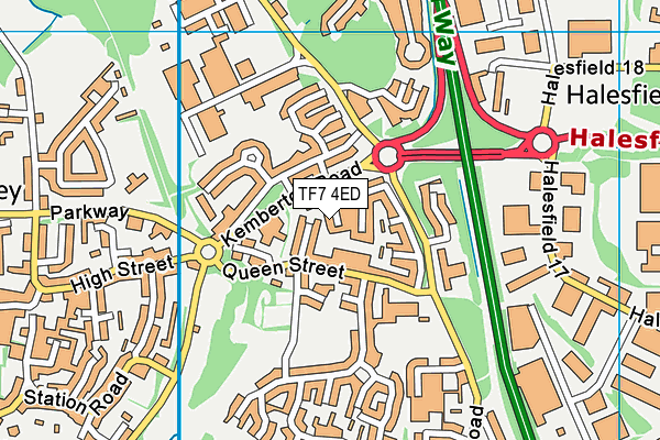 TF7 4ED map - OS VectorMap District (Ordnance Survey)