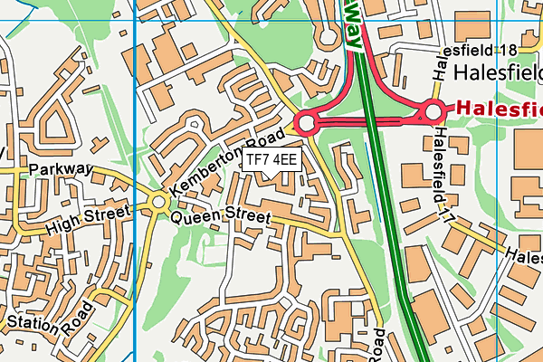 TF7 4EE map - OS VectorMap District (Ordnance Survey)