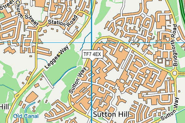 TF7 4EX map - OS VectorMap District (Ordnance Survey)