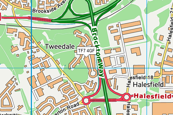 TF7 4GF map - OS VectorMap District (Ordnance Survey)