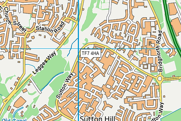 TF7 4HA map - OS VectorMap District (Ordnance Survey)