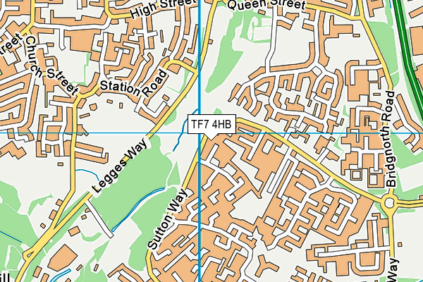 TF7 4HB map - OS VectorMap District (Ordnance Survey)