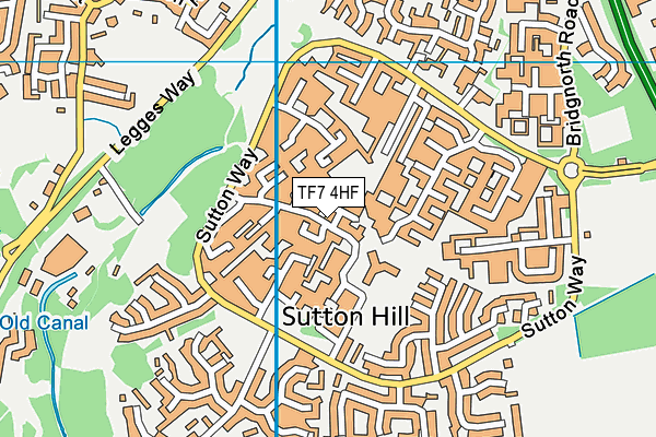 TF7 4HF map - OS VectorMap District (Ordnance Survey)