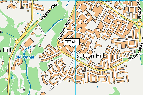 TF7 4HL map - OS VectorMap District (Ordnance Survey)