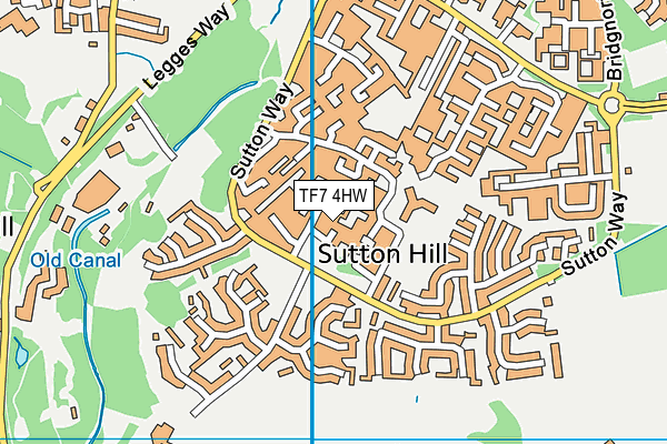 TF7 4HW map - OS VectorMap District (Ordnance Survey)