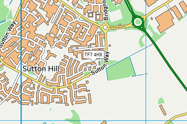 TF7 4HX map - OS VectorMap District (Ordnance Survey)