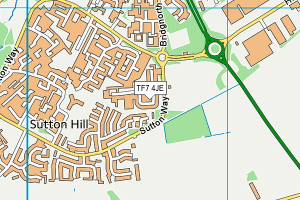 TF7 4JE map - OS VectorMap District (Ordnance Survey)