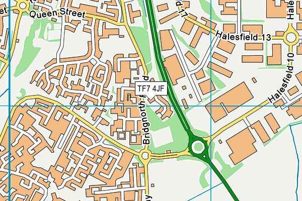 TF7 4JF map - OS VectorMap District (Ordnance Survey)