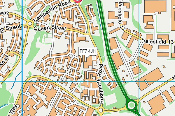TF7 4JH map - OS VectorMap District (Ordnance Survey)