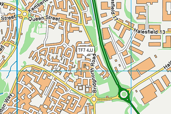 TF7 4JJ map - OS VectorMap District (Ordnance Survey)