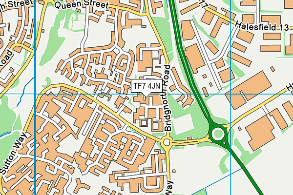 TF7 4JN map - OS VectorMap District (Ordnance Survey)