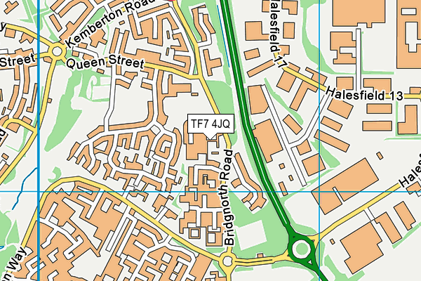 TF7 4JQ map - OS VectorMap District (Ordnance Survey)