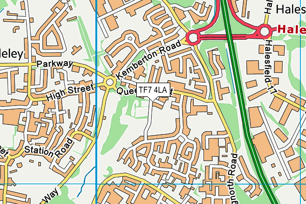 TF7 4LA map - OS VectorMap District (Ordnance Survey)
